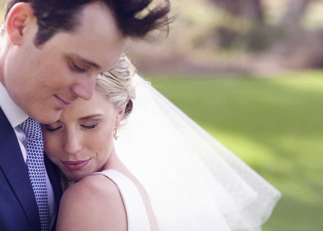 Quiet close wedding portrait