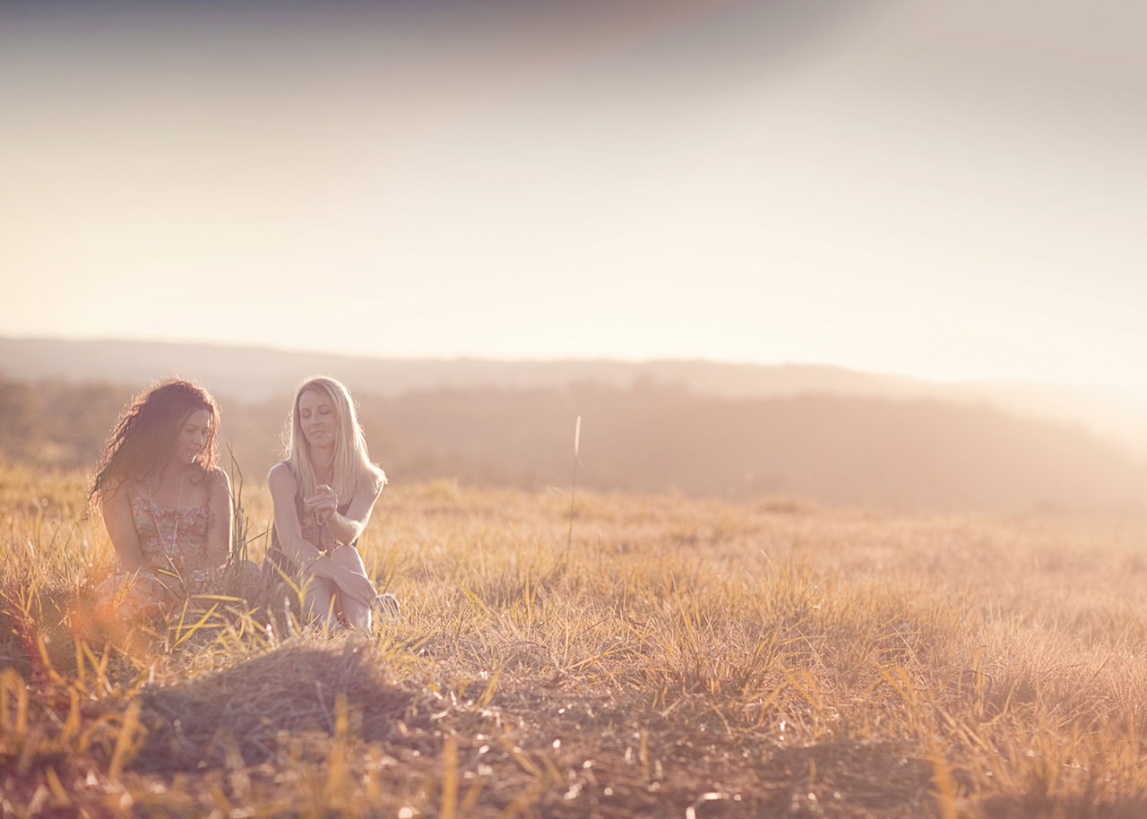 Portrait in a sunlit country field